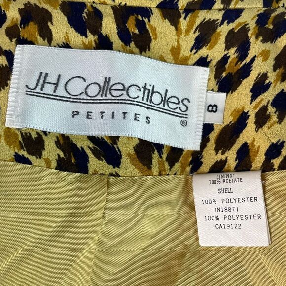 Vintage J.H. Collectibles Cropped Leopard Print Dress Jacket Size 8 EUC - Picture 7 of 8